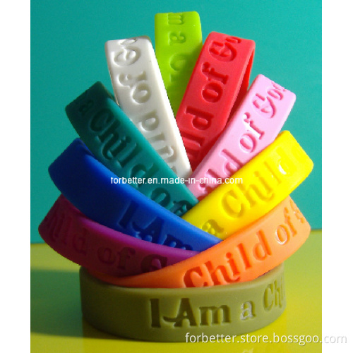 Silicone Wristband with Debossed Text